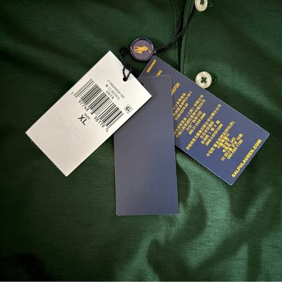 NEW POLO RALPH LAUREN sz XL Soft Touch Dark Green Polo Shirt Short Sleeve $110 - Picture 4 of 7